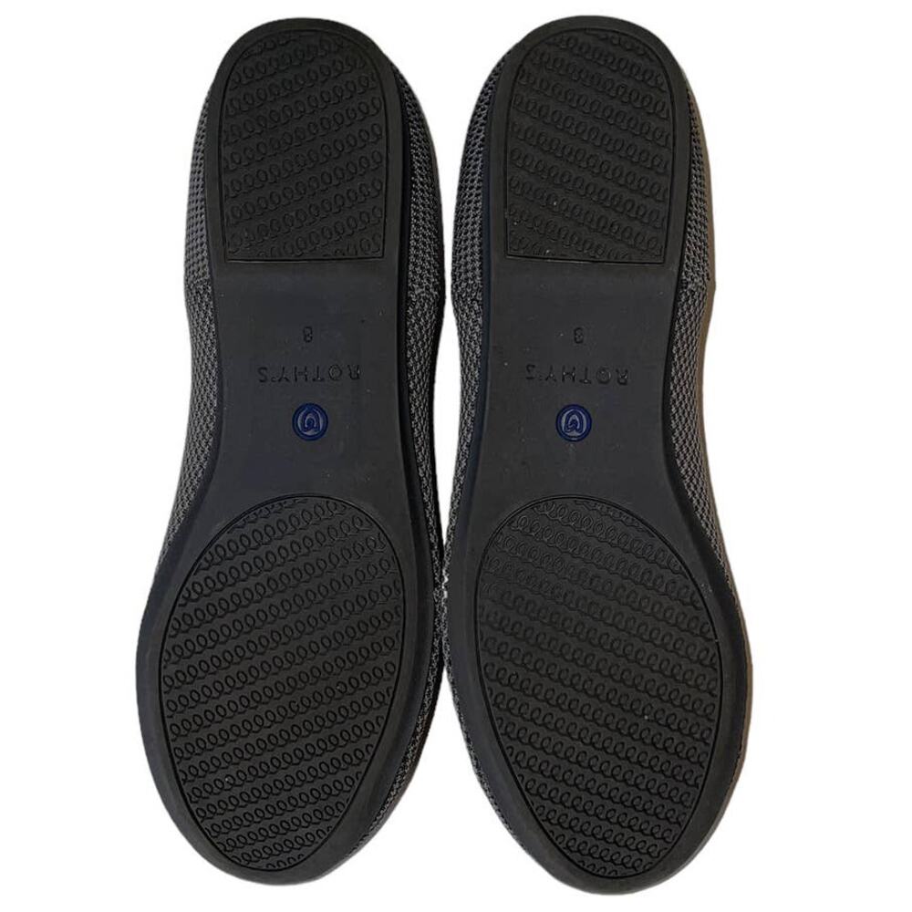 Rothys Birdseye Round Toe Charcoal Gray Pebble Flats Size 8W - Picture 7 of 10